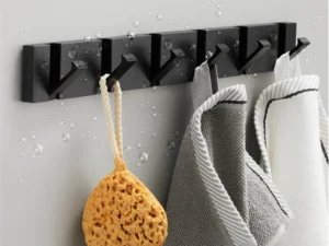 Black Towel hanger Robe Hook Folding Clothes Hook Black Gold Clothes Rack Hanger Aluminum kitchen hook Door Hanger Wall Mounted