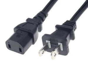 Universal 2-Prong Polarized Male to IEC C17 Female Extension Cord 1.5m Power Replacement Cable for Sony PS4 Pro Xbox One etc.