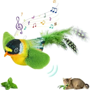 The Pet Cat Toy Emulates the Sound Bird to Amuse the Cat Elastic Rope to Relieve Boredom and Resist Scratching and Biting