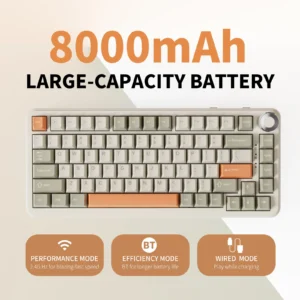 AJAZZ AK820 MAX Wireless office gaming esports mechanical keyboard hot-swappable RGB color settings suitable for PC and laptops