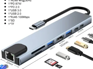 USB C Hub 8In1 7in2 7in1 Type C 3.1 To 4K HDMI Adapter with RJ45 SD/TF Card Reader PD Fast Charge for MacBook Notebook Laptop