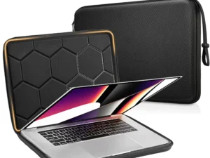 13 14 15.6 inch Laptop Sleeve Bag Shockproof Computer Bag Waterproof EVA Protective Carrying Case Black with Straps