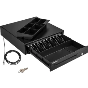 SucceBuy Cash Register Drawer 16" 12 V for POS System Tray Removable Coin Compartment & 2 Keys Included RJ11/RJ12 Cable Drawer