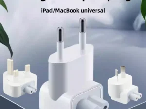 Worldwide Travel Plug Adapter Set (EU US UK AU) for Apple MacBook Air/Pro Power Charger, Quick Interchangeable AC Wall Plug Tips