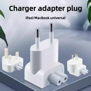 Worldwide Travel Plug Adapter Set (EU US UK AU) for Apple MacBook Air/Pro Power Charger, Quick Interchangeable AC Wall Plug Tips