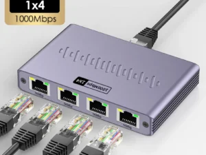 1000Mbps Ethernet 1x4 Splitter Gigabit RJ45 Cat6 LAN Internet 1 in 4 out Extension Coupler for PC Laptop Router Digital TV Box