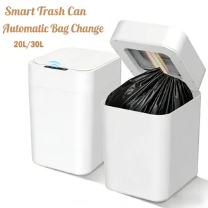 20L/30L Automatic Self Changing Trash Can Self Sealing Self Bagging Motion Sensor Touchless Smart Garbage Can with Lid for Kitchen Bathroom Bedroom Office Odor-Sealing Design