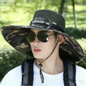 Summer Large Sun Hat Men Women Breathable Fishing Caps Sun UV Protection Mesh Fisherman Hat Hiking Outdoor Beach Cap