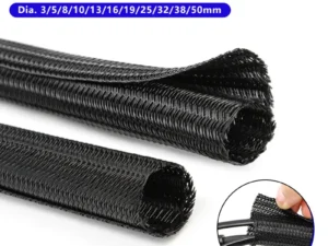 2/5M Black PET Expandable Self Closed Cable Sleeve Diameter 3mm ~ 50mm Split Insulated Heat resist Split Line Protector Sleeve