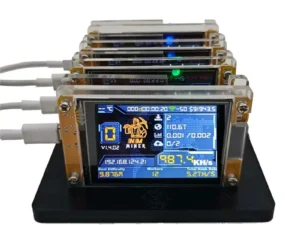 Exquisite-Bitcoin Crypto Solo Miner 4X 987KH/S Nmminer Nerdminer+ 4 Slots Stand Upgraded Harshrate 2.8 Inch Smart Display Lotter