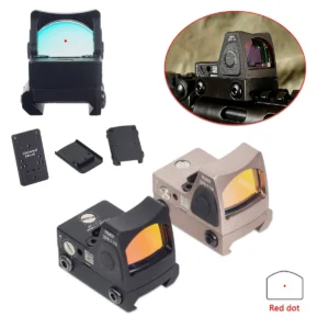 Tactical RM Red Dot Sight Reflex Scope Adjustable Aiming Optical Scope Fit 20mm Rail for G17 G19 AR M4 RM HD Red Dot Sight