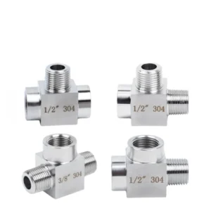 1/8" 1/4" 3/8" 1/2" BSP NPT Female Male Tee 3 Ways 304 Stainless Steel Pipe Fitting Connector Splitter Block High Pressure