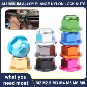 Flange Nylon Insert Self-Locking Lock Nuts Motor Screw Nuts Aluminum Alloy CW for RC FPV Racing Drone M2 M2.5 M3 M4 M5 M6 M8