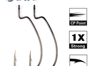 B&U Thin Wire Offset EWG Worm Hook with Big Rings Carbon Steel Crank Hooks Fishing Accessories for Soft Lure Tackle 12pcs