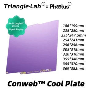 Trianglelab®&Pheetus® 256*256mm Conwebr™ Cool Plate Mastery in Filaments, 256x256mm Build Plate for Bambulab X1/P1/A1