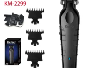 Kemei KM-2299 Cordless Trimmer Type-c Rechargeable Electric Hair Clipper Barber Zero Gapped Finish Hair Cutting Machine 7000RPM