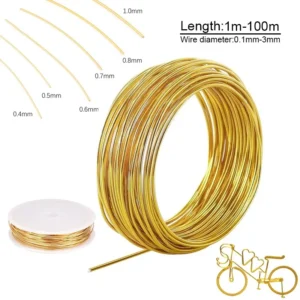 1-100m Soft Brass Wire Bare Coppers Wire Line Wire 0.1mm 0.2mm 0.3mm 0.4mm 0.5mm 0.6mm 0.7mm 0.8mm 1mm 1.2mm 1.5mm 1.8mm-3.0mm