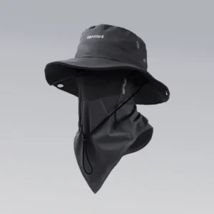 Sun Hat+Face Mask, Solid Color Foldable Brim, Beach Fishing Hat, Suitable for Beach Fishing, Hiking, Outdoor Activities