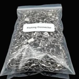 50Pcs Fishing Connector Swivels Interlock Pin Bearing Rolling Swivel Snap Swivel Fishhook Carp FishingLure Accessories Pesca