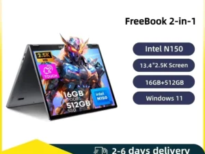 CHUWI FreeBook 2-in-1 Laptop IntelN150 13.4'' Touch 2.5K Screen 16GB LPDDR5 RAM 512GB SSD WiFi6 BT5.2 Convenient Office Notebook