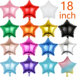 5/10/20Pcs 18inch Gold Black Red Star Balloon Foil Balloon Pentagram Helium Balloon Christams Birthday Party Wedding Decoration
