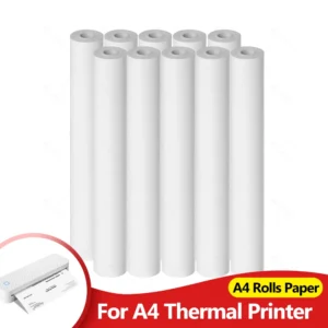 A4 Thermal Paper 20 Rolls Thermal Printing Paper 210*30mm for A4 Wireless Bluetooth A40 Printer Paper Rolls Quick-dry