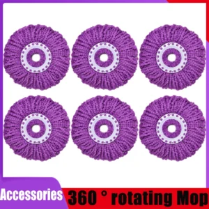 Universal 360 °rotating Mop Head Microfibers Round 16mm Mopping Head Microfiber Spin Mop Rags Cloth Replacement Clean Tool parts