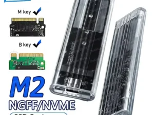 M2 SSD Case NVME SATA SSD Enclosure USB A to C Transparent 10Gbps Solid State Drive External Adapter Support UASP for M/M+B Key