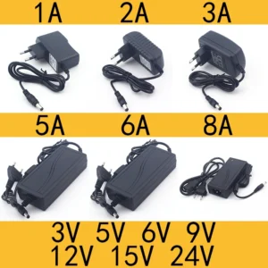 AC 110-240V DC 3V 5V 6V 9V 12V 15V 24V 0.5A 1A 2A 3A 5A 6A 8A Universal Power Adapter Supply Charger Adapter EU US for LED Light