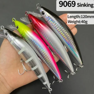 40g 120mm Heavy Sinking Minnow Lures Long Casting Artificial Hard Baits Seabass Trout Swimbait Pesca Wobbler Fishing Equipment