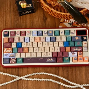 Magic Academy Keycaps PBT Cherry 130 Key Creative Keyboard Keychain Compatible with 61/75/87/104/108 Mechanical Keyboards