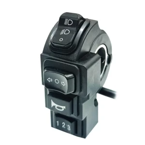 4-in-1 E-bike Headlight Switch Turn Signal And Klaxon Control 9 Pin SM Connector For Bike Scooter Cycling Accessories
