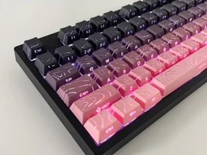 Gradient Translucent Lines Sided Printed Keycaps 133keys for Mechanical Keyboard Blackberry Purple Grey Blue Key Caps Cherry PBT