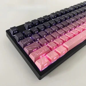 Gradient Translucent Lines Sided Printed Keycaps 133keys for Mechanical Keyboard Blackberry Purple Grey Blue Key Caps Cherry PBT