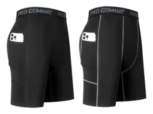 High Performance Men's Compression Shorts With Pocket - Quick Dry Breathable Stretchy Base Layer For Cycling Sports Gym