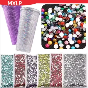 Bulk Wholesale 2mm 3mm 4mm 5mm 6mm Resin Non Hot Fix Rhinestones  Flat Back Plastic Crystals Nail DIY Glitters Rhinestones