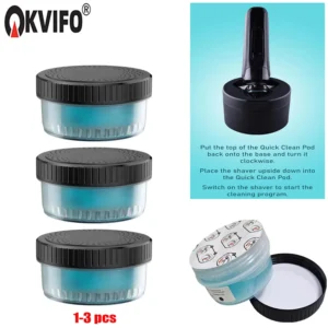 KVIFO 1-3PCS Quick Clean Pod Replacement Cartridge Compatible with Philips Norelco Quick Clean pods Just cleaning solution 160ML