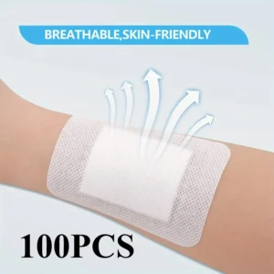 100PCS Wound Dressings, Breathable Edge Gauze Pads, Latex Free Bandages, Self-adhesive Wound Dressings