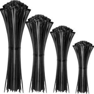 100 PCS Self-locking plastic nylon tie 100 PCS black cable tie fastening ring cable tie zip wraps strap nylon cable tie set