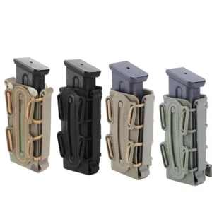 Tactical Molle 9mm Magazine Pouch Pistol Mag Holder with Belt Clip for Glock 17 19 Beretta M9 Fastmag Soft Shell Holster Hunting
