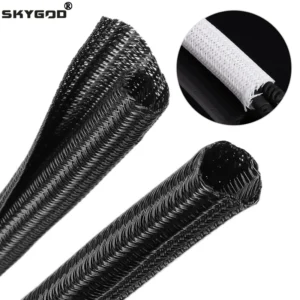 1~50m Expandable Cable Sleeve PET Braided Self Closed Auto Insulated Wrap Flexible Pipe Tube Split Line Protector Wire Organizer