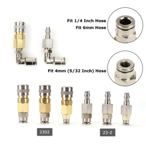 New HPA (US) Foster Quick Disconnect QD 2302 23-2 With Push-In Pipe Fitting Assembly For 4MM(5/32) Or 6MM 1/4Inch Hose