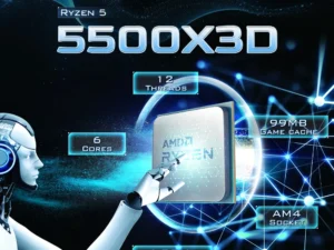 AMD Ryzen 5 5500X3D 3GHz 6-Core 12-Thread Socket AM4 NEW Gaming Processor DDR4 L3=96M 105W 7NM R5 5500X3D but without fan