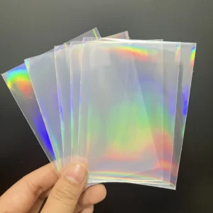 50pcs 65x90mm Holographic Card Protectors Laser Foil Sleeves for TCG Gaming Cards Collection Storage