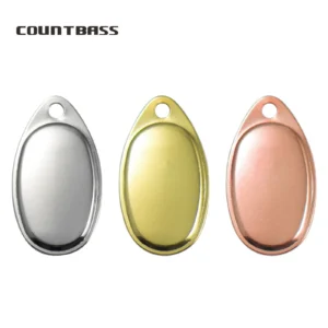 COUNTBASS 50pcs Size 0-6 Nickel Plated Steel Smooth French Spinner Blades Nickel Finish, DIY Fishing Lures, Tackle Craft