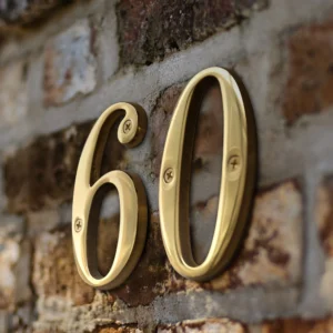 1pc 101mm Brass House Number Outdoor 4 inch Metal Letter Apartment Door Number Mailbox Address Sign #0-9 With Screws