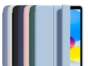 for iPad 5/6/7/8/9/10th gen Compatible with Air 4/5/6/7 Pro 11, three fold stand intelligent protective cover with soft TPU case