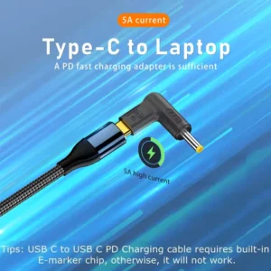PD 100W Type C to Universal Laptop Charger Converter for Asus Lenovo Hp Dell Acer Samsung USB C Fast Charger Adapter Connector