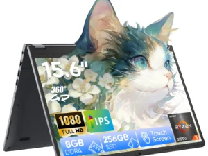 2 in 1 Laptop Computer,15.6" 8GB 256GB Touchscreen , AMD Ryzen R3 3200U, Radeon Vega 3, 1920x1080 FHD Display Blacklit Keyboard