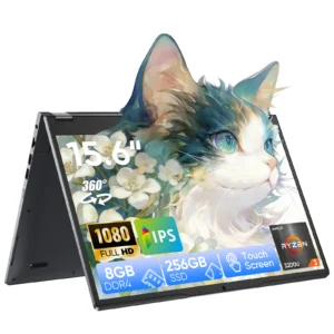 2 in 1 Laptop Computer,15.6" 8GB 256GB Touchscreen , AMD Ryzen R3 3200U, Radeon Vega 3, 1920x1080 FHD Display Blacklit Keyboard